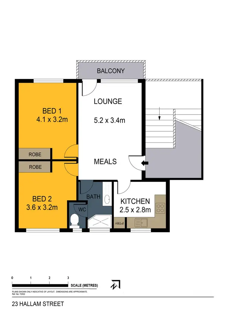 Floorplan of Homely apartment listing, 2/23 Hallam Street, Quarry Hill VIC 3550