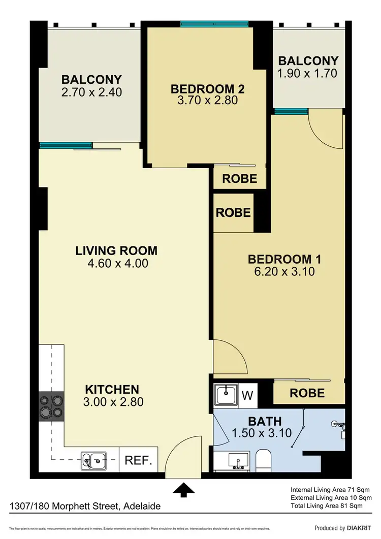 Floorplan of Homely apartment listing, 1307/180 Morphett Street, Adelaide SA 5000