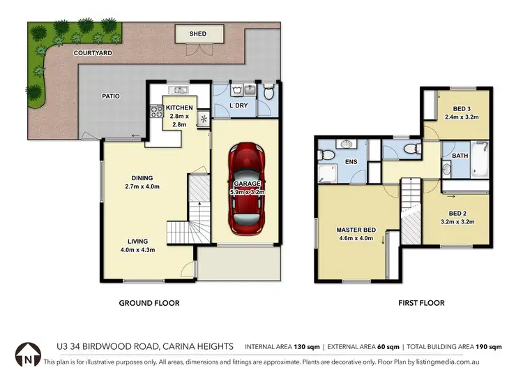 Floorplan of Homely townhouse listing, 3/34 Birdwood Road, Carina Heights QLD 4152