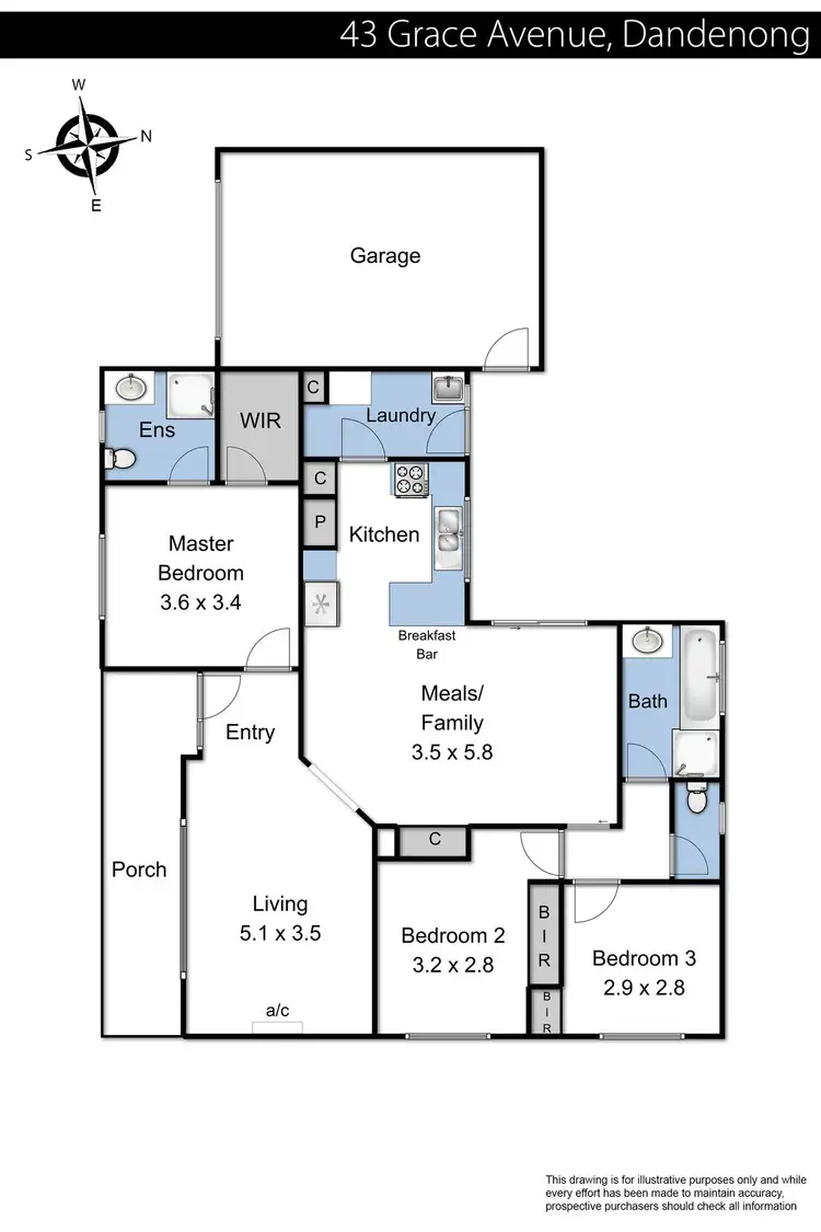 Floorplan of Homely house listing, 43 Grace Avenue, Dandenong VIC 3175