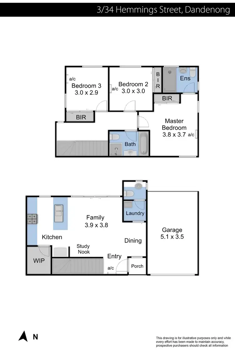 Floorplan of Homely townhouse listing, 34 Hemmings Street, Dandenong VIC 3175