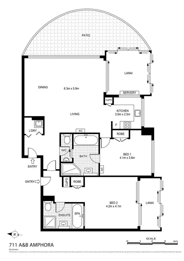 Floorplan of Homely apartment listing, 711/49-63 Williams Esplanade, Palm Cove QLD 4879