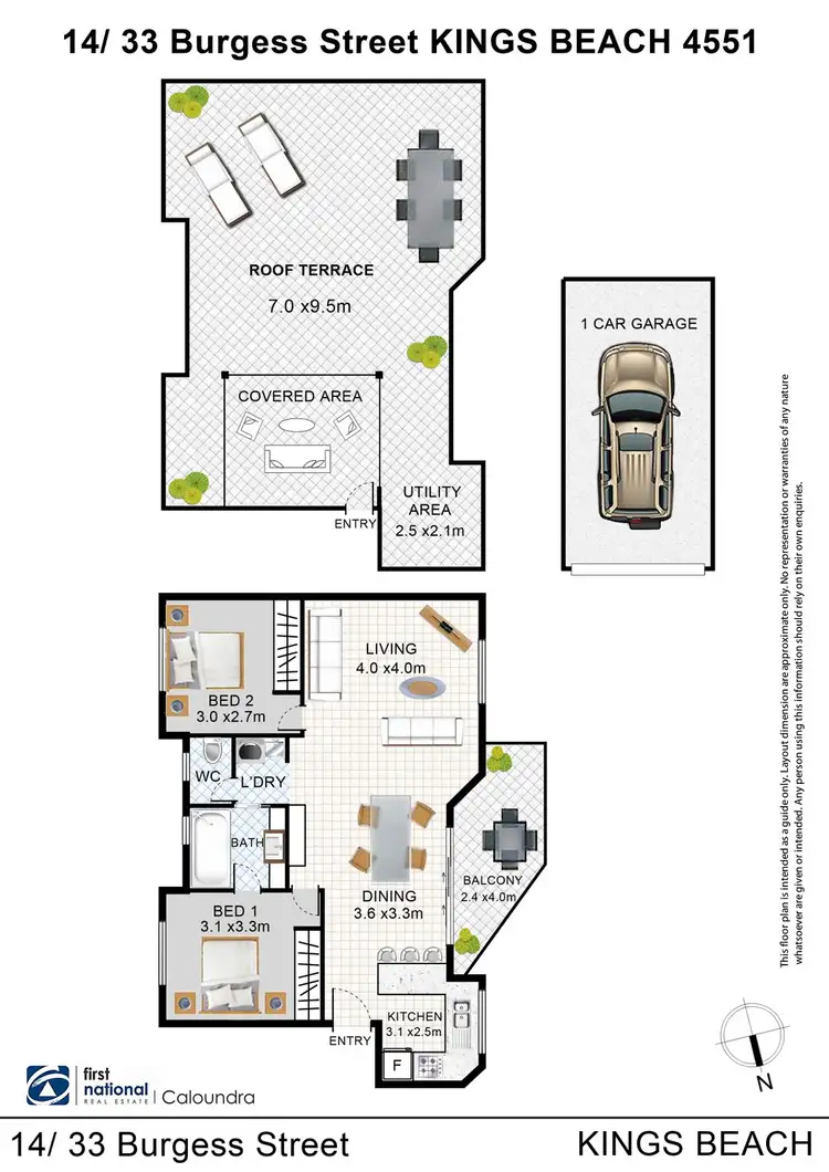 Floorplan of Homely unit listing, 14/33 Burgess Street, Kings Beach QLD 4551