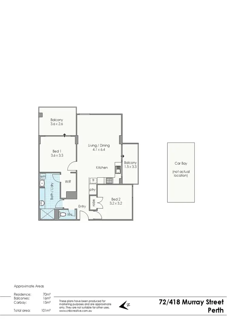Floorplan of Homely apartment listing, 72/418 Murray Street, Perth WA 6000