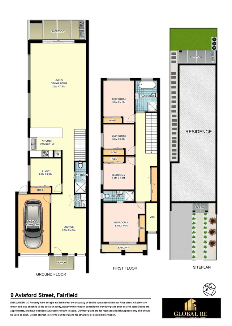 Floorplan of Homely semi-detached listing, 9A Avisford Street, Fairfield NSW 2165