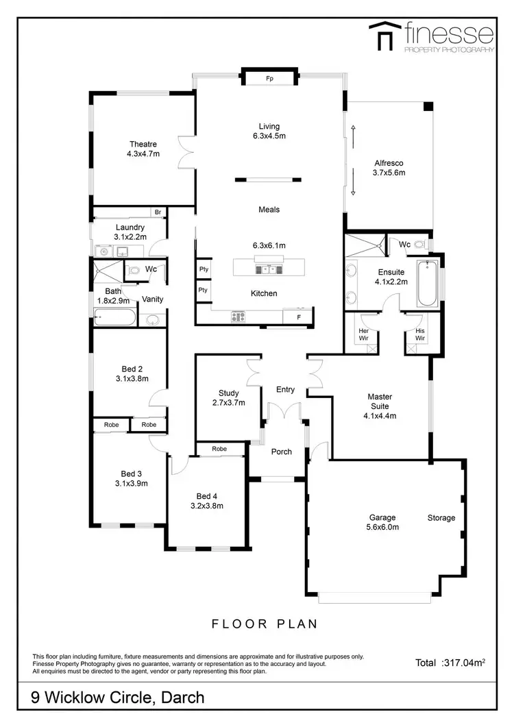Floorplan of Homely house listing, 9 Wicklow Circle, Darch WA 6065