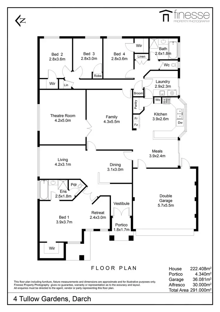 Floorplan of Homely house listing, 4 Tullow Gardens, Darch WA 6065