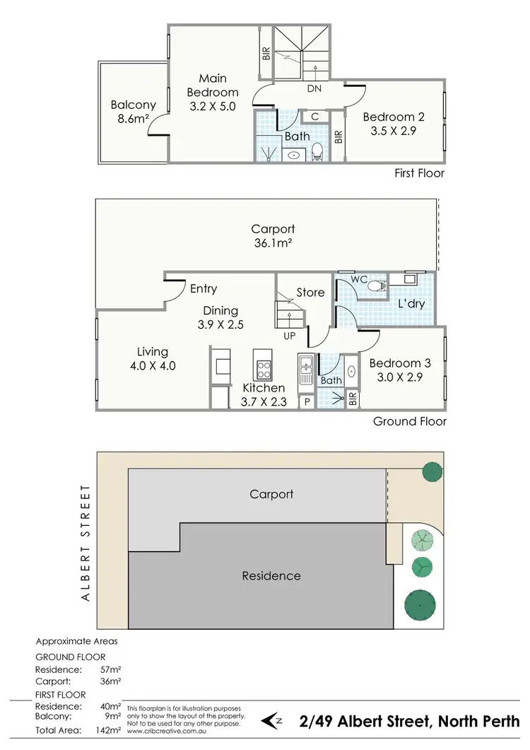 Floorplan of Homely townhouse listing, 2/49 Albert Street, North Perth WA 6006