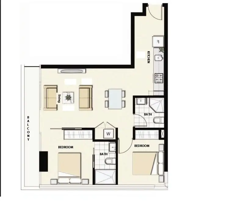 Floorplan of Homely apartment listing, 1702/8 Sutherland Street, Melbourne VIC 3000