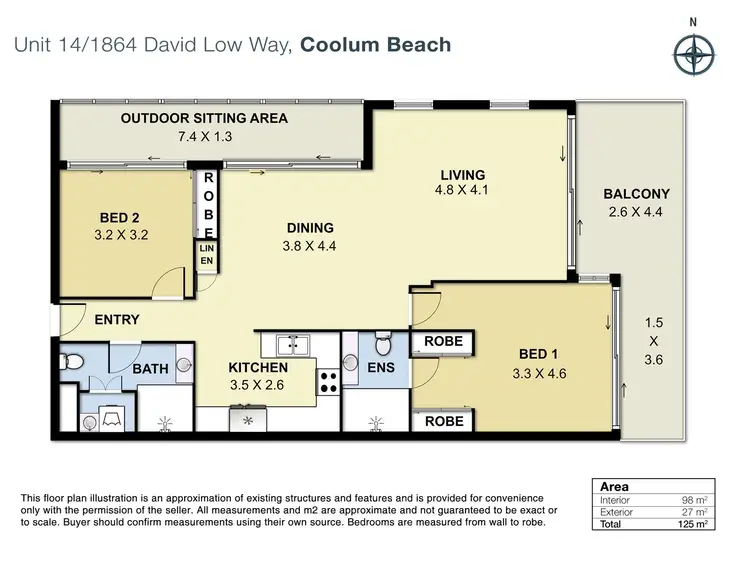 Floorplan of Homely unit listing, 14/1864-1870 David Low Way, Coolum Beach QLD 4573