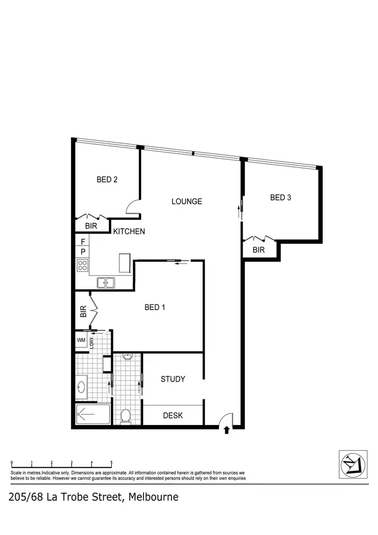 Floorplan of Homely apartment listing, 205/68 La Trobe Street, Melbourne VIC 3000