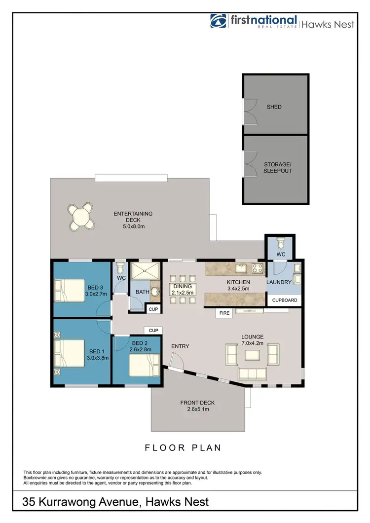 Floorplan of Homely house listing, 35 Kurrawong Avenue, Hawks Nest NSW 2324