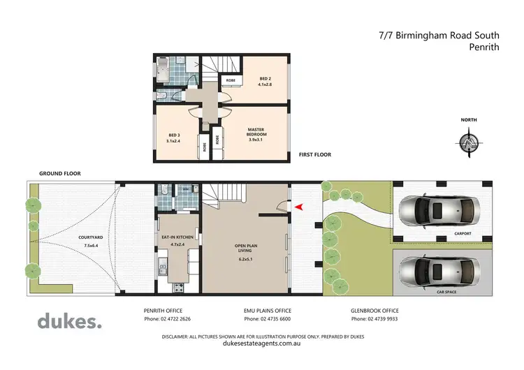 Floorplan of Homely townhouse listing, 7/7 Birmingham Road, South Penrith NSW 2750
