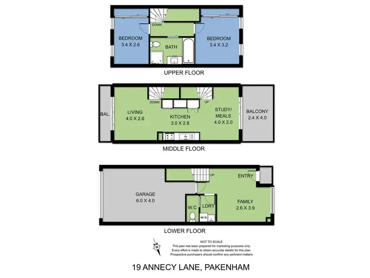 Floorplan of Homely townhouse listing, 19 Annecy Lane, Pakenham VIC 3810