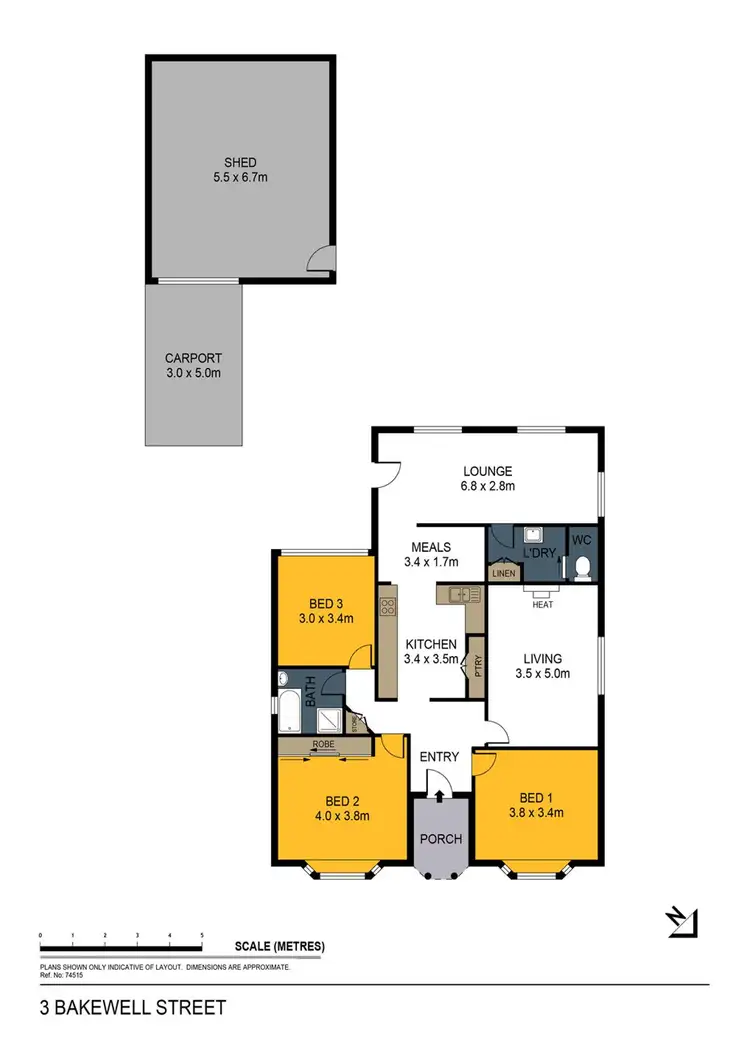 Floorplan of Homely house listing, 3 Bakewell Street, North Bendigo VIC 3550