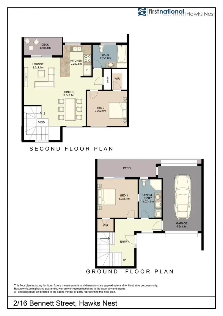 Floorplan of Homely townhouse listing, 2/16 Bennett Street, Hawks Nest NSW 2324