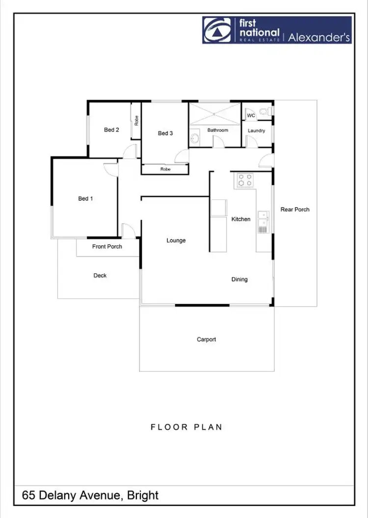 Floorplan of Homely house listing, 65 Delany Avenue, Bright VIC 3741