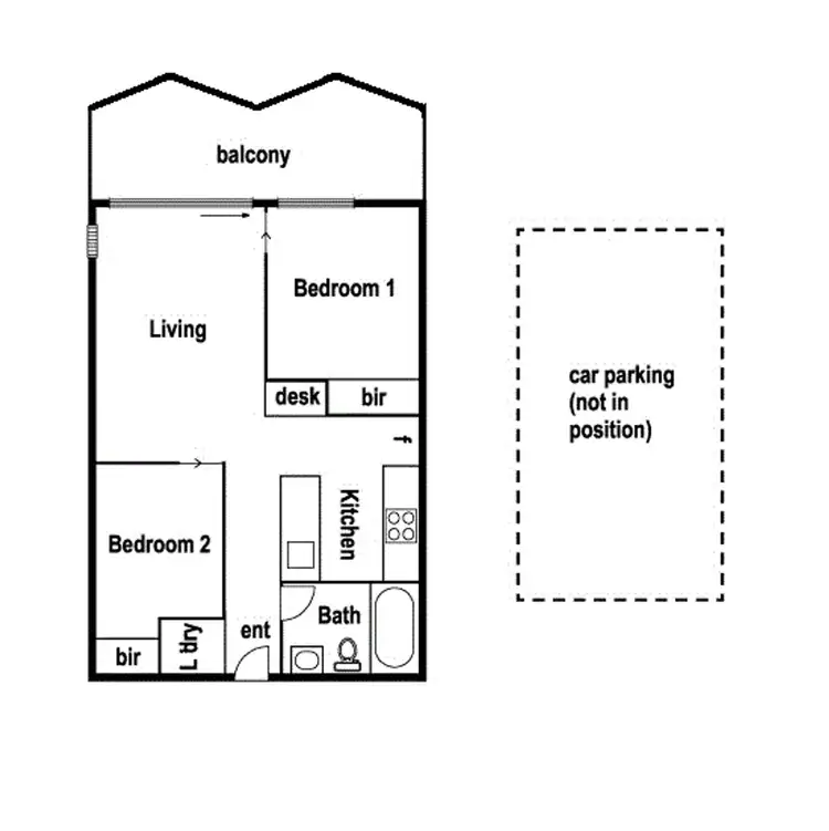 Floorplan of Homely apartment listing, 350/38 Mount Alexander Road, Travancore VIC 3032