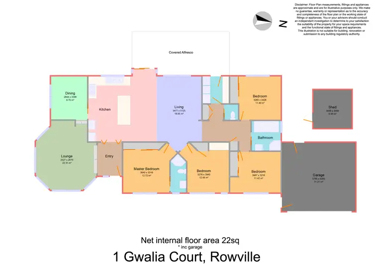 Floorplan of Homely house listing, 1 Gwalia Court, Rowville VIC 3178