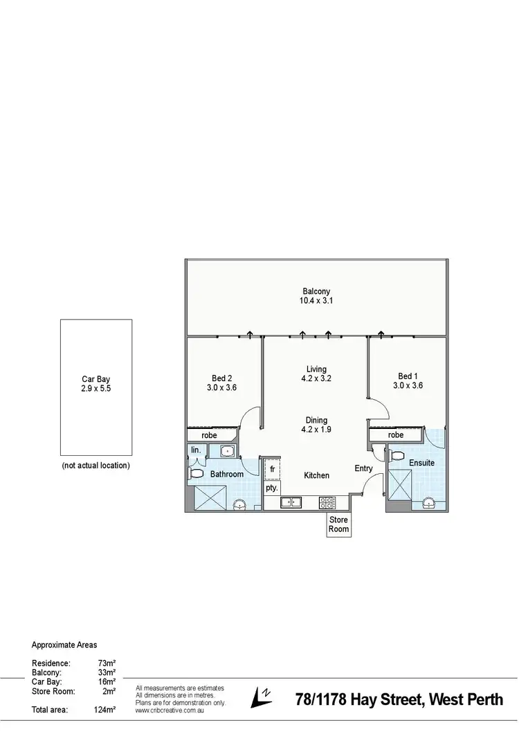 Floorplan of Homely apartment listing, 78/1178 Hay Street, West Perth WA 6005