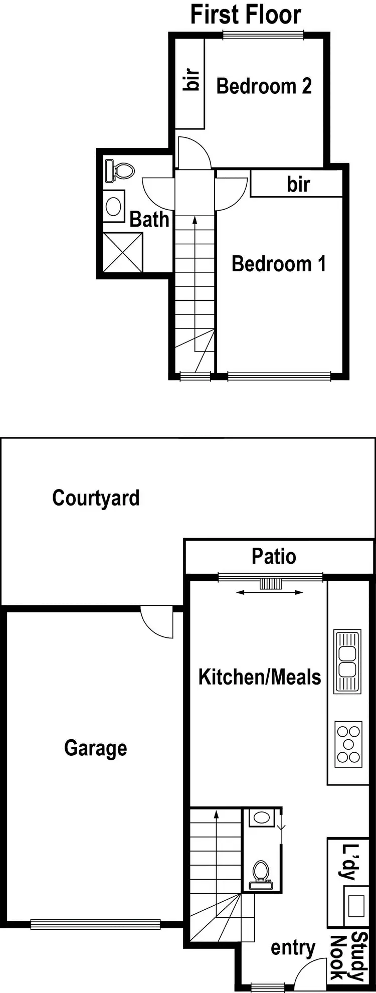 Floorplan of Homely townhouse listing, 2/43 Pengana Avenue, Glenroy VIC 3046