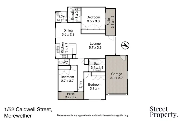 Floorplan of Homely villa listing, 1/52 Caldwell Street, Merewether NSW 2291