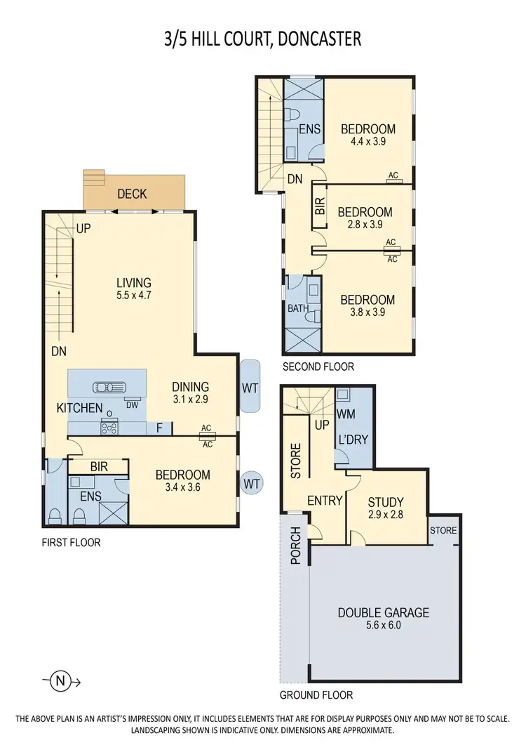 Floorplan of Homely townhouse listing, 3/5 Hill Court, Doncaster VIC 3108