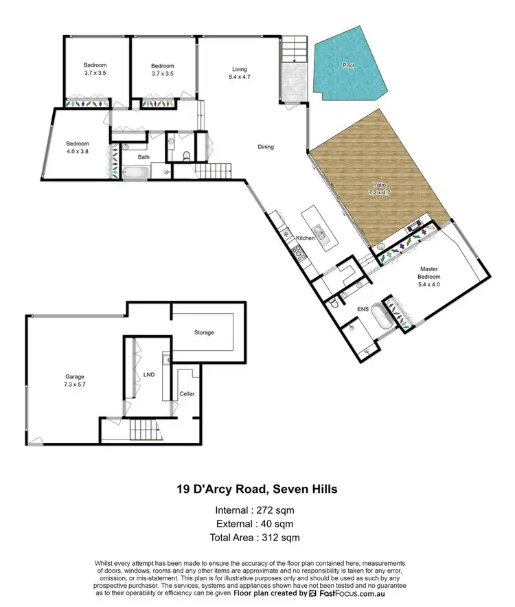 Floorplan of Homely house listing, 19 D'Arcy Road, Seven Hills QLD 4170