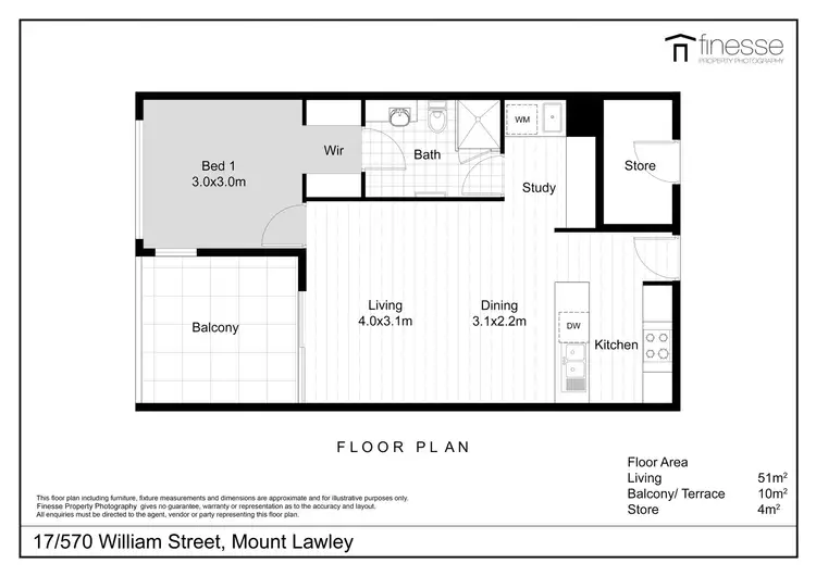 Floorplan of Homely apartment listing, 17/570 William Street, Mount Lawley WA 6050