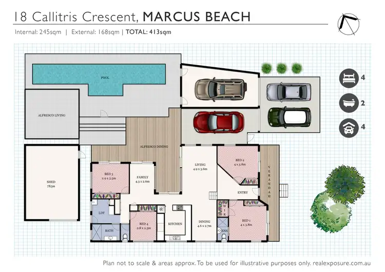 Floorplan of Homely house listing, 18 Callitris Crescent, Marcus Beach QLD 4573