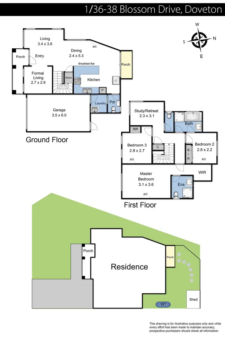 Floorplan of Homely townhouse listing, 1/36-38 Blossom Drive, Doveton VIC 3177