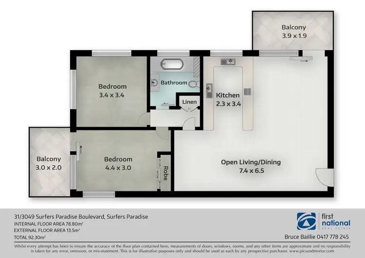 Floorplan of Homely unit listing, 31/3049 Surfers Paradise Boulevard, Surfers Paradise QLD 4217