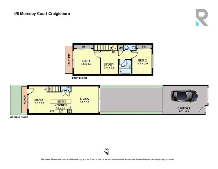 Floorplan of Homely townhouse listing, 4/8 Moresby Court, Craigieburn VIC 3064
