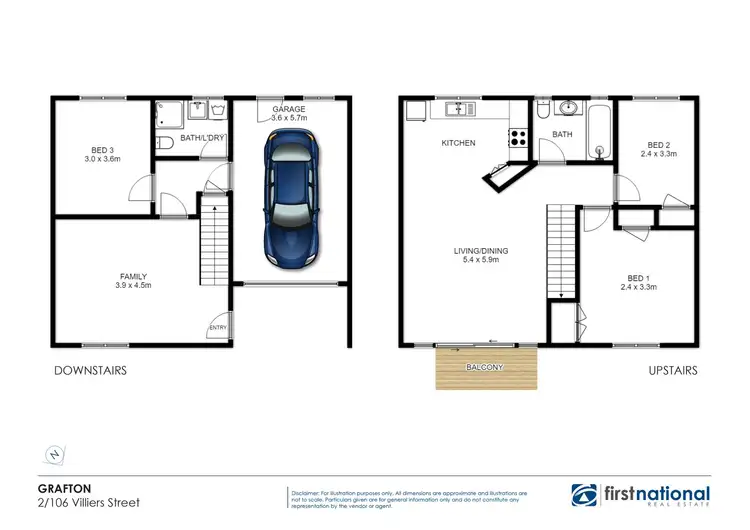 Floorplan of Homely townhouse listing, 2/106 Villiers Street, Grafton NSW 2460