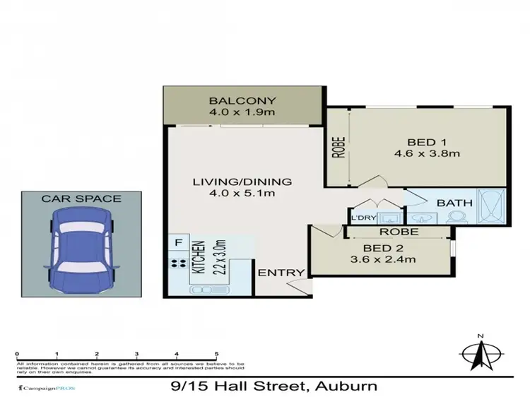Floorplan of Homely unit listing, 9/15 Hall Street, Auburn NSW 2144