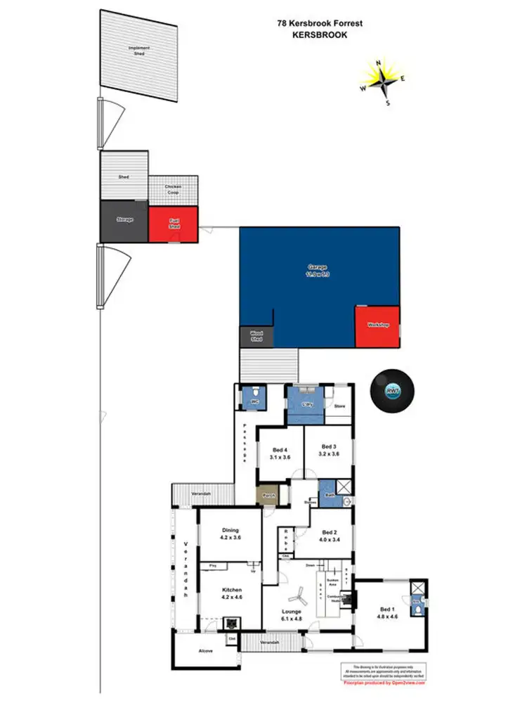 Floorplan of Homely rural property listing, 78 Kersbrook Forest Road, Kersbrook SA 5231