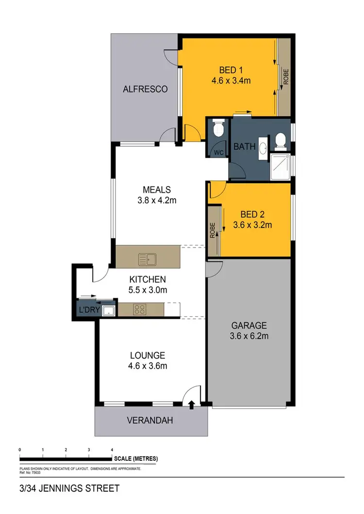 Floorplan of Homely unit listing, 3/34 Jennings Street, East Bendigo VIC 3550