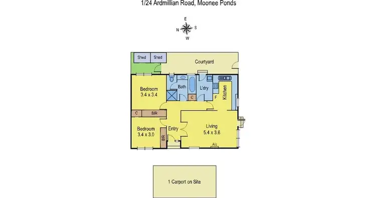 Floorplan of Homely unit listing, 1/24 Ardmillan Road, Moonee Ponds VIC 3039