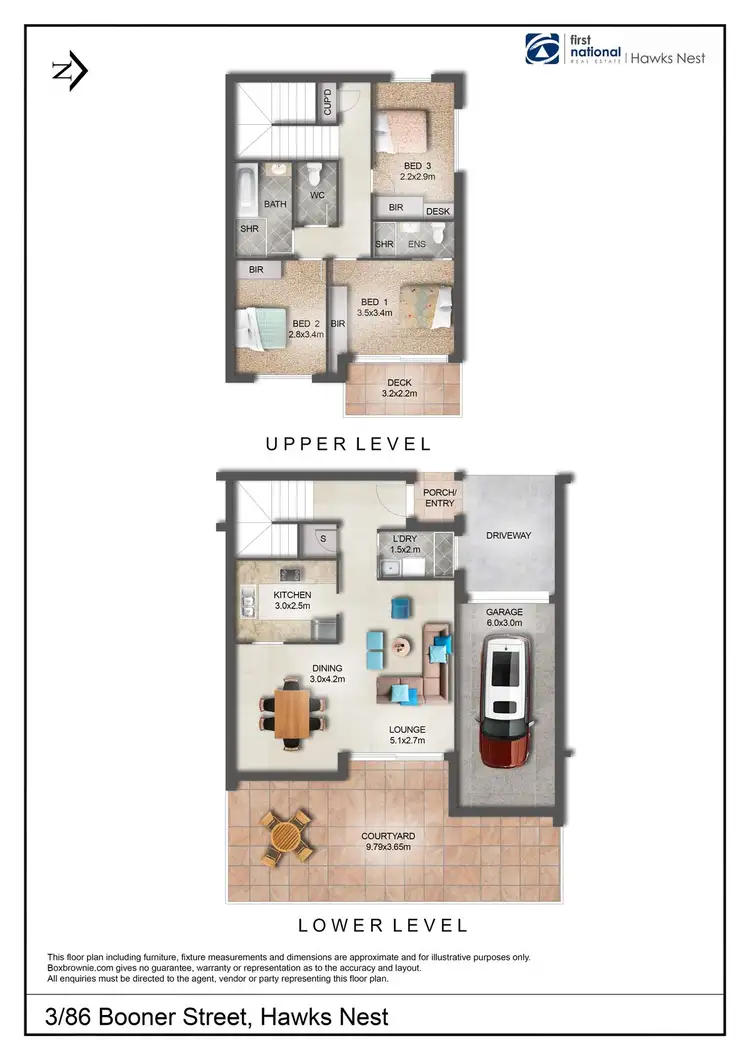 Floorplan of Homely townhouse listing, 3/86 Booner Street, Hawks Nest NSW 2324