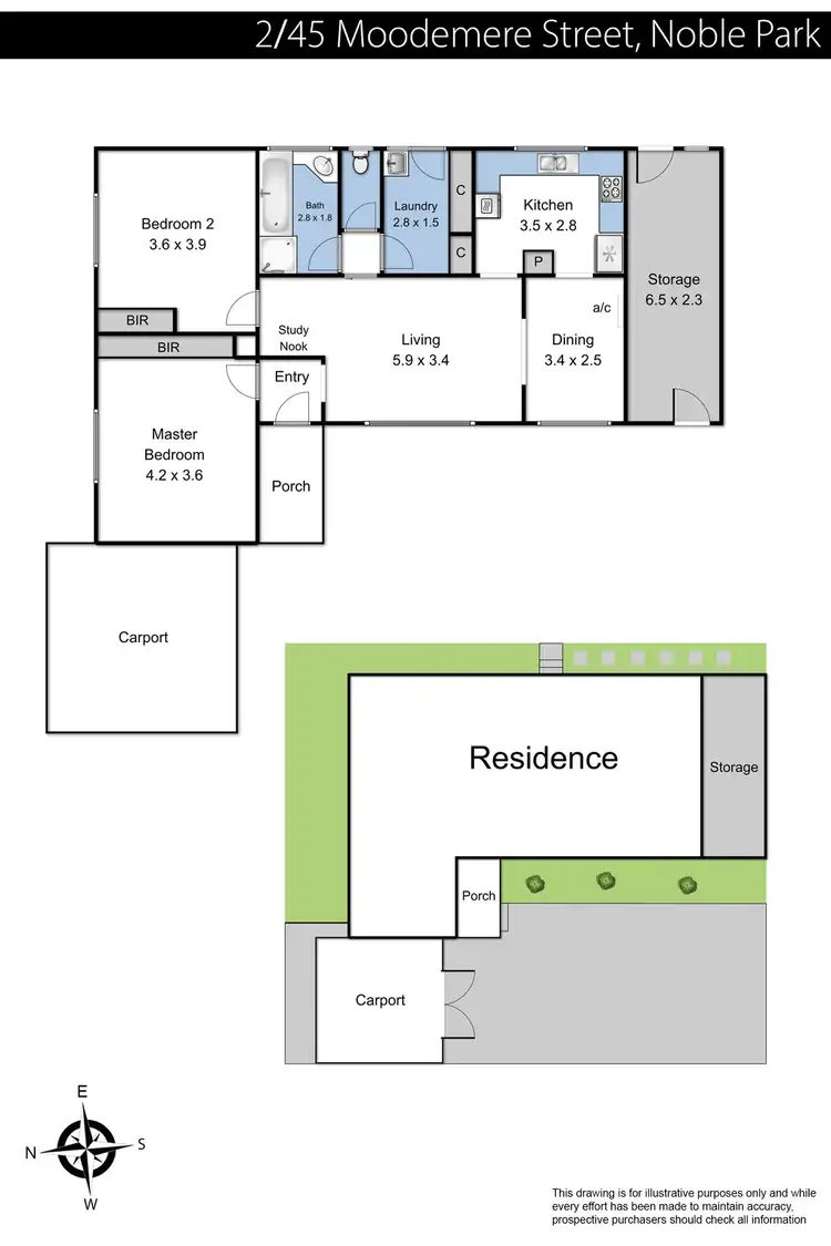 Floorplan of Homely unit listing, 2/45 Moodemere Street, Noble Park VIC 3174