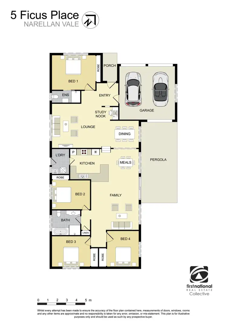 Floorplan of Homely house listing, 5 Ficus Place, Narellan Vale NSW 2567