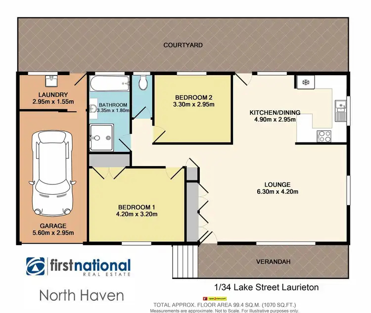 Floorplan of Homely villa listing, 1/34 Lake Street, Laurieton NSW 2443