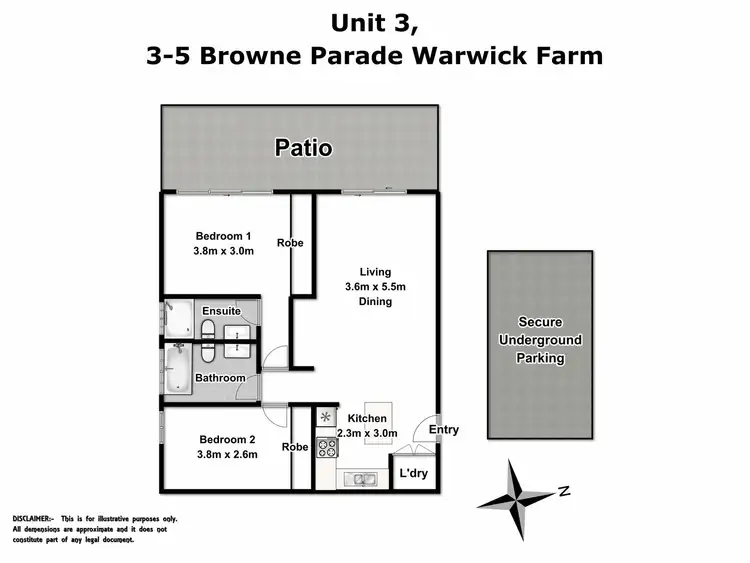 Floorplan of Homely apartment listing, 3/3-5 Browne Parade, Warwick Farm NSW 2170