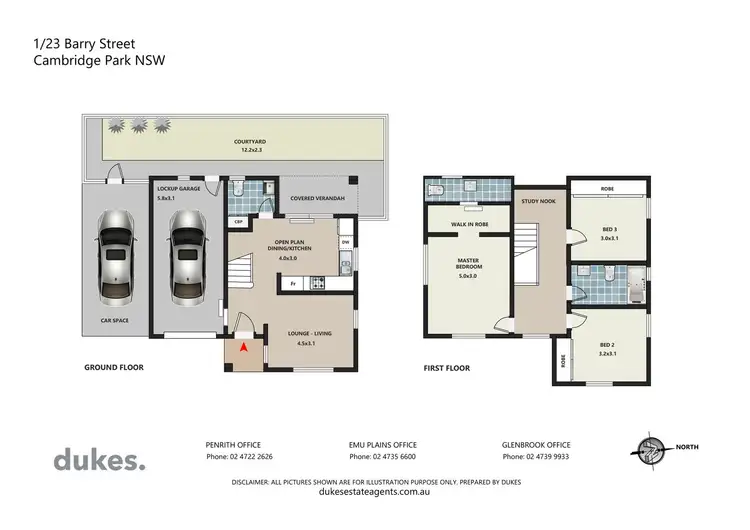 Floorplan of Homely townhouse listing, 1/23 Barry Street, Cambridge Park NSW 2747