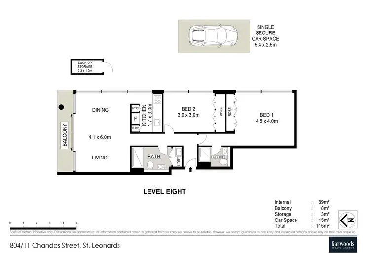 Floorplan of Homely apartment listing, 804/11 Chandos Street, St Leonards NSW 2065