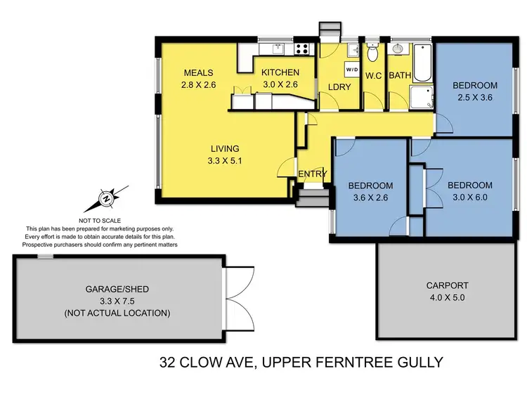 Floorplan of Homely house listing, 32 Clow Avenue, Upper Ferntree Gully VIC 3156