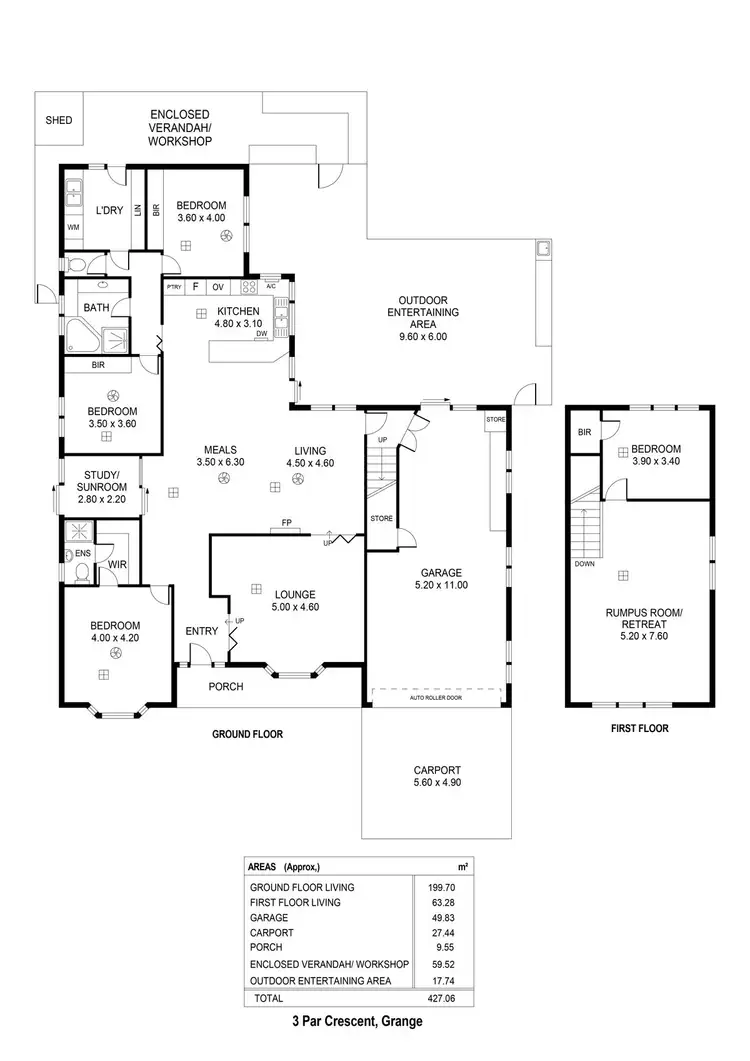 Floorplan of Homely house listing, 3 Par Crescent, Grange SA 5022