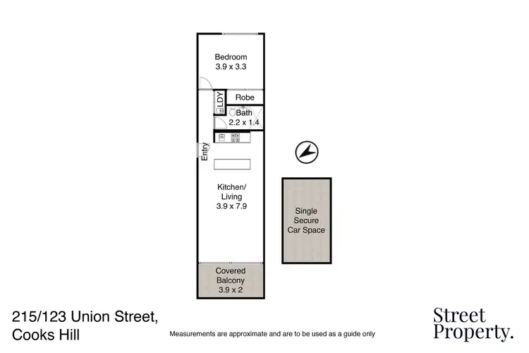 Floorplan of Homely apartment listing, 215/123 Union Street, Cooks Hill NSW 2300