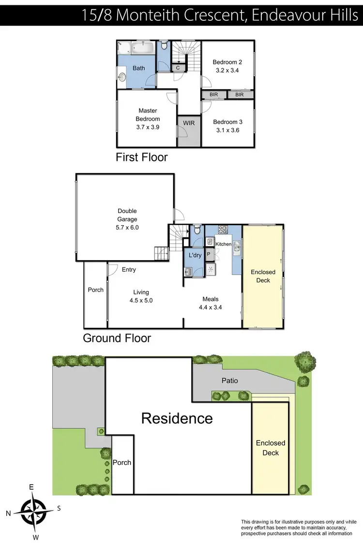 Floorplan of Homely townhouse listing, 15/8 Monteith Crescent, Endeavour Hills VIC 3802