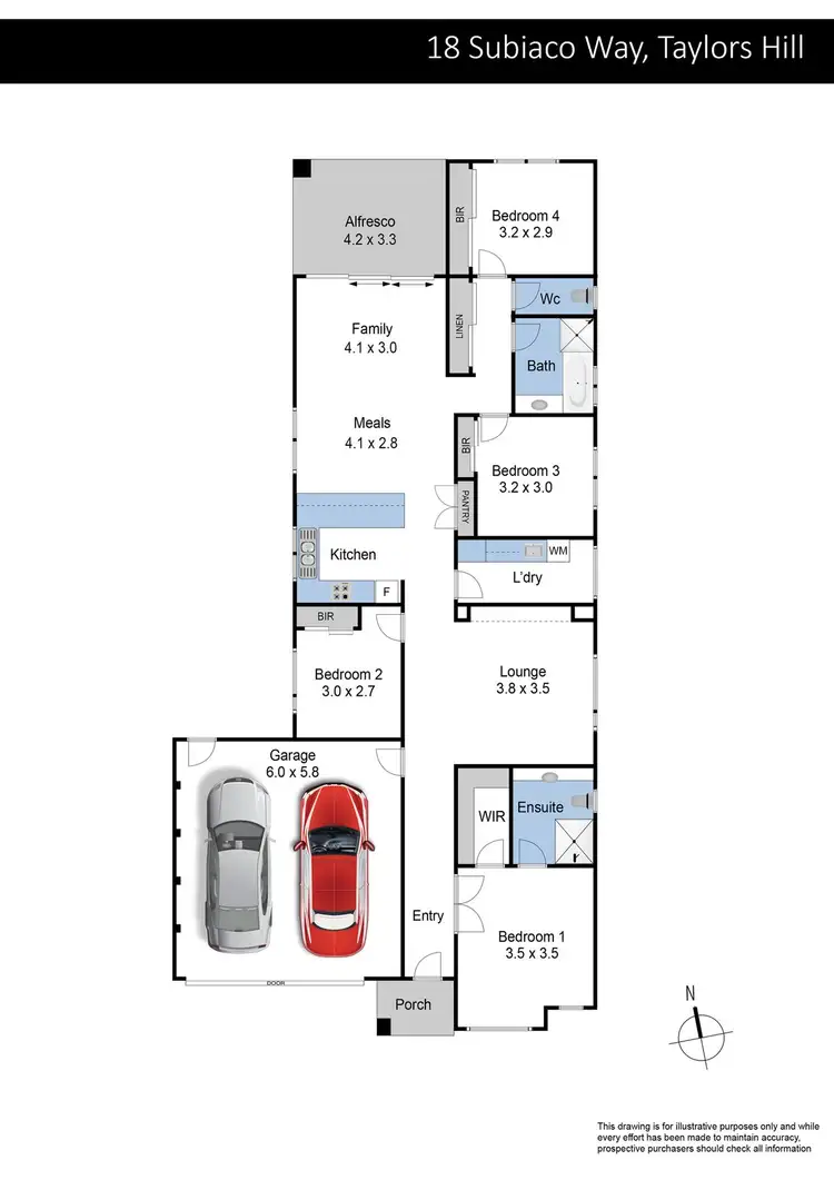 Floorplan of Homely house listing, 18 Subiaco Way, Taylors Hill VIC 3037